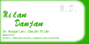 milan damjan business card