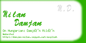 milan damjan business card